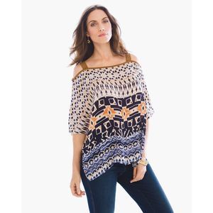 Chico's | Seraphita Stamped Poncho Tribal Shirt S/M